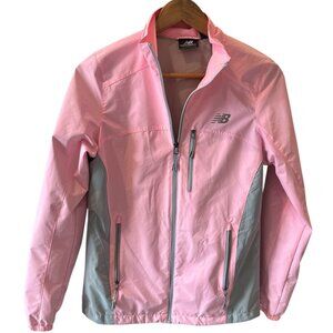 New Balance Performance Runners Pink Grey Women Small Water Resistant Jacket‎ S